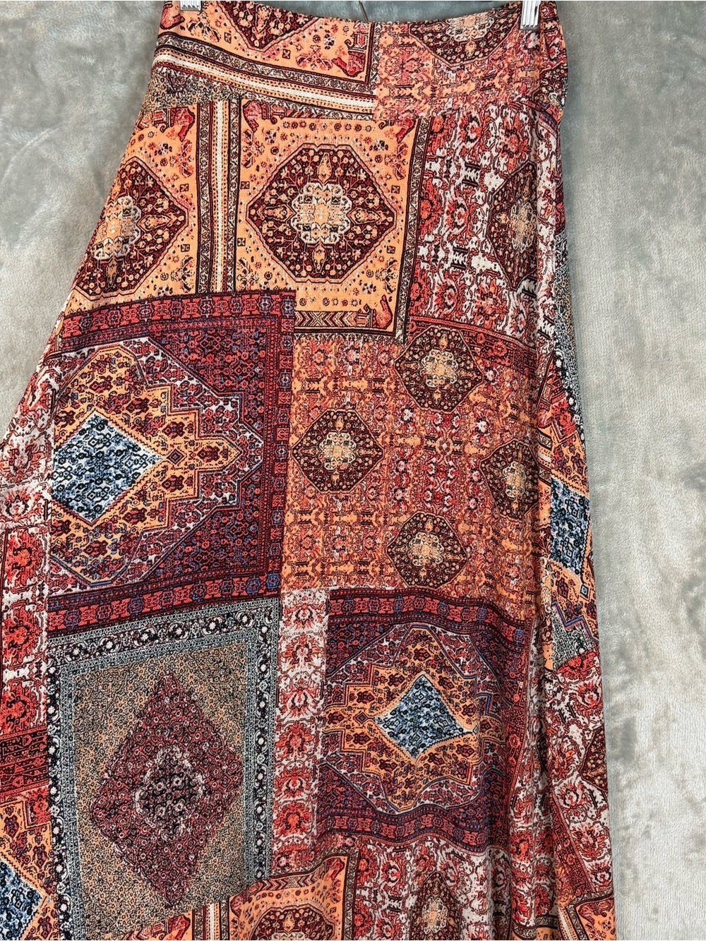 Bohemian Patchwork Multicolor Abstract Maxi Skirt Wmn’s Sz S - Picture 2 of 10